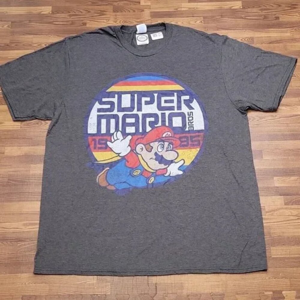 NWT! Retro Nintendo Super Mario Bro. 1985 Gray Tee-shirt Size XL